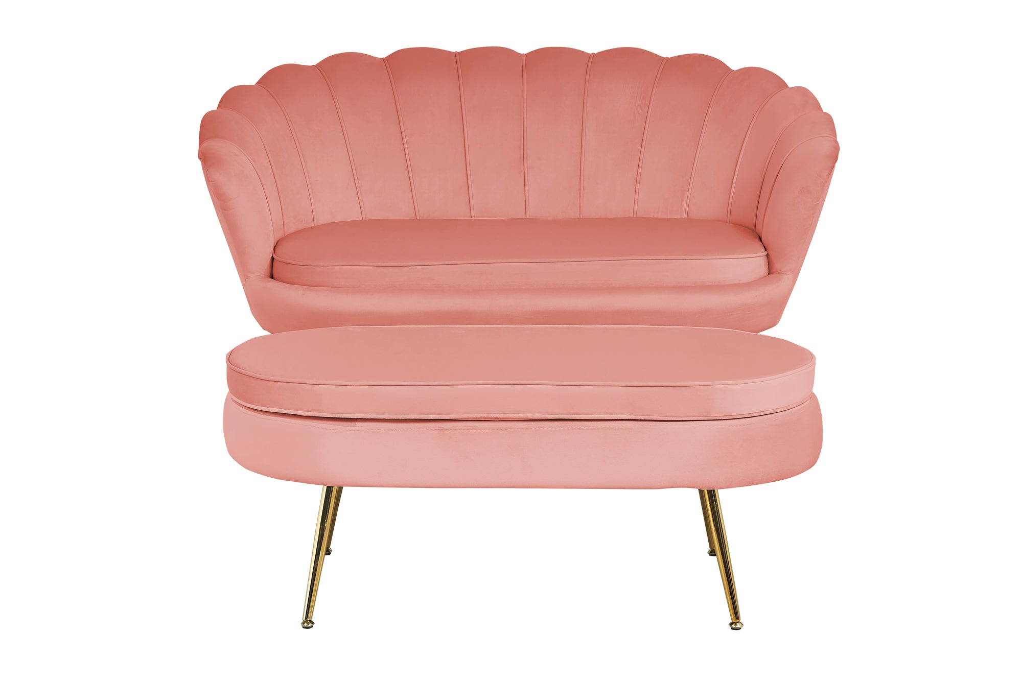 Sales Fever - Sitzpouf oval aus Samt Rose