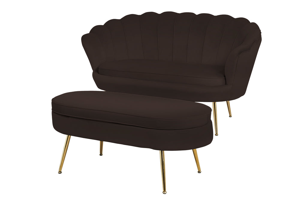 Sales Fever - Muschelsofa aus Samt Schwarz
