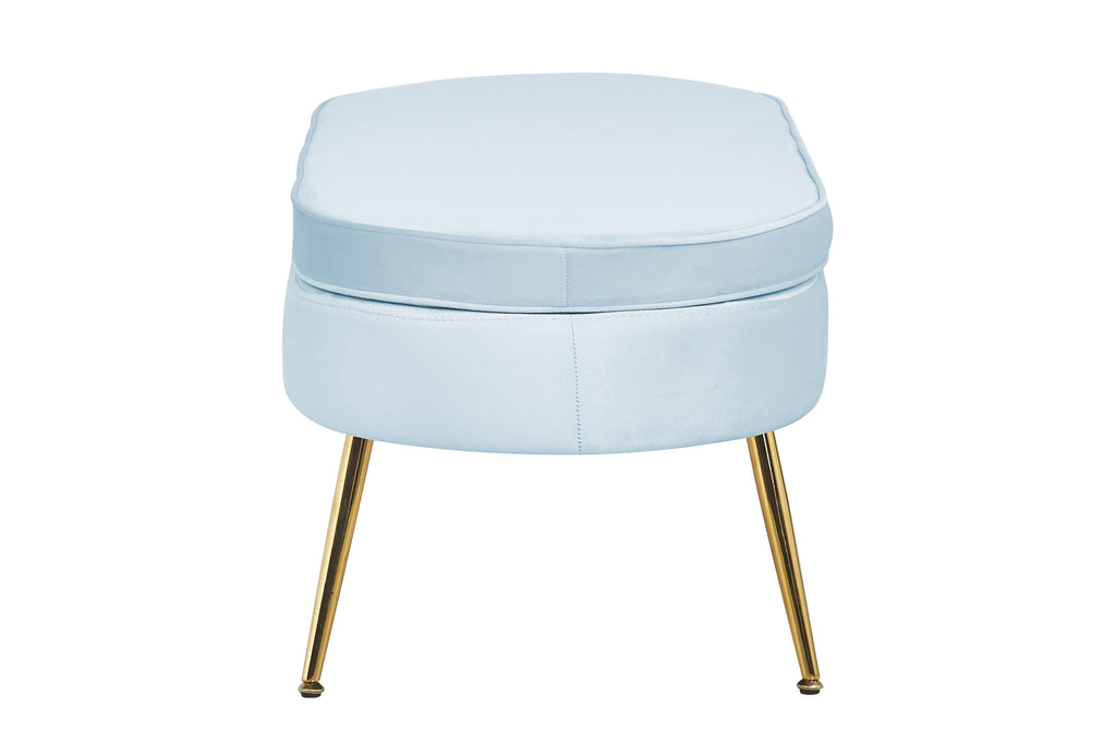 Sales Fever - Sitzpouf oval aus Samt Hellgrau