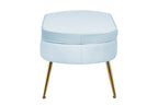 Sales Fever - Sitzpouf oval aus Samt Hellgrau