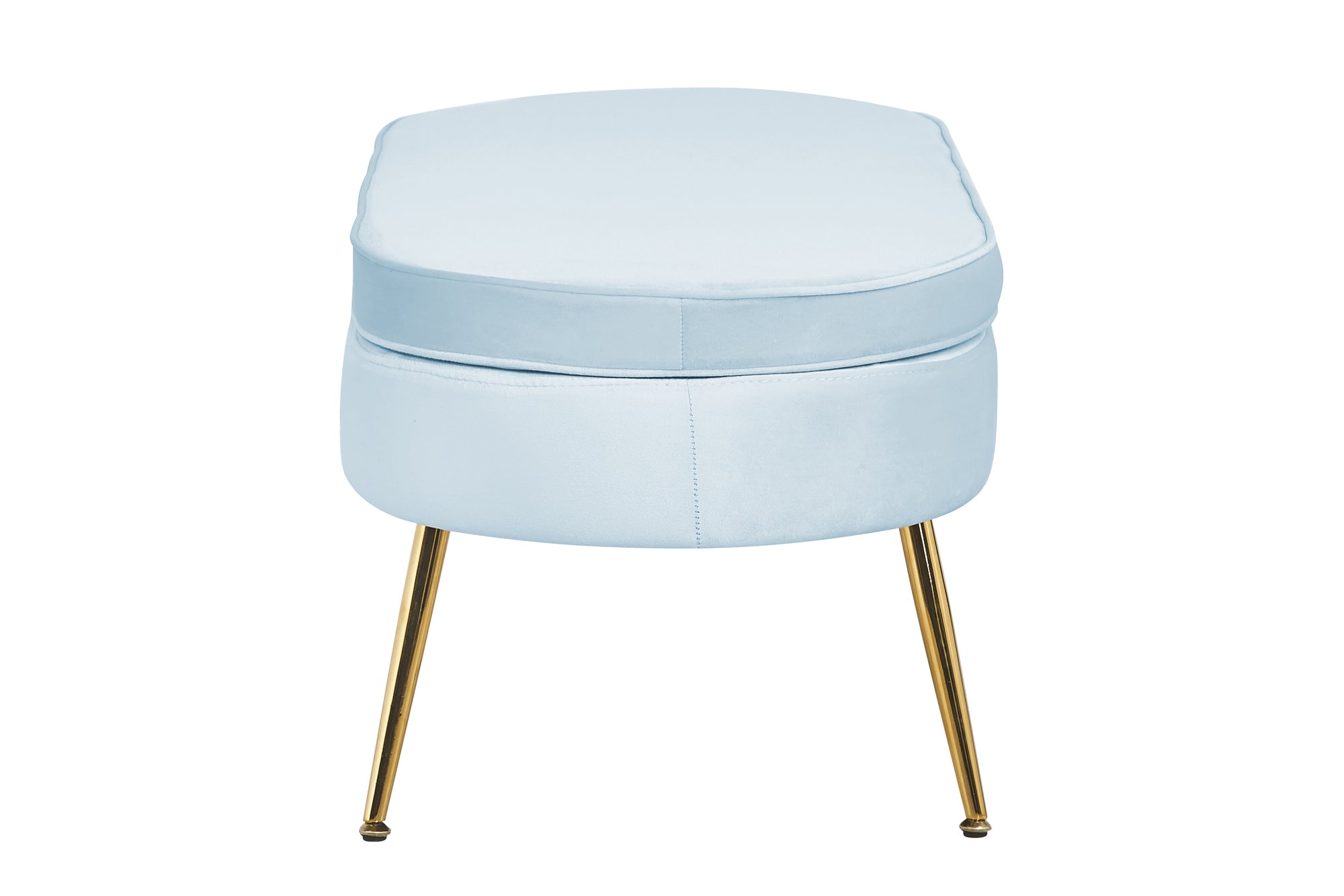 Sales Fever - Sitzpouf oval aus Samt Hellgrau