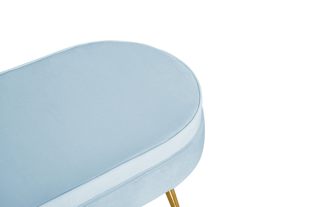 Sales Fever - Sitzpouf oval aus Samt Hellgrau