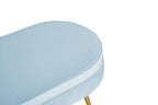 Sales Fever - Sitzpouf oval aus Samt Hellgrau