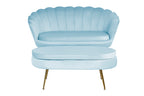 Sales Fever - Sitzpouf oval aus Samt Hellgrau