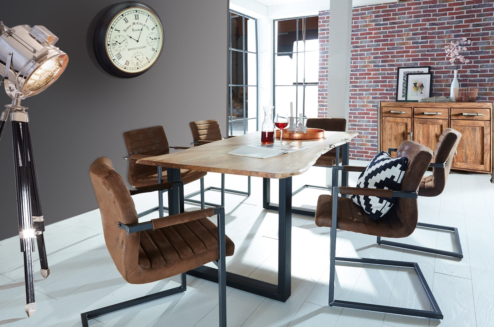 TABLES & CO Tisch 140 x 80 cm, Platte natur, Gestell schwarz – Bild 15