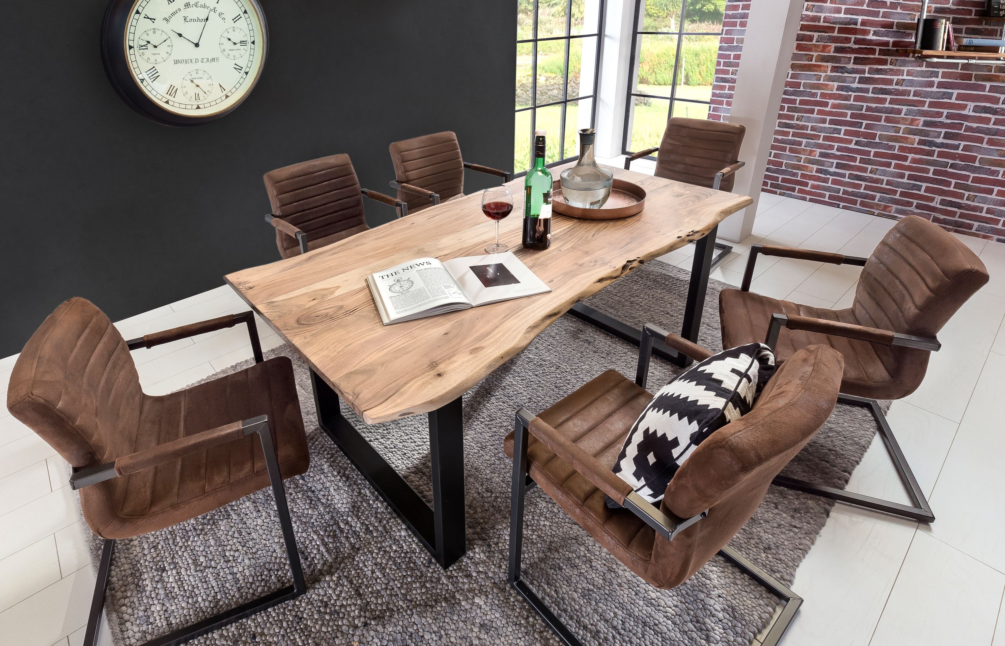 TABLES & CO Tisch 200x100 cm, Akazie natur, 36 mm – Platte natur, Gestell schwarz – Bild 19