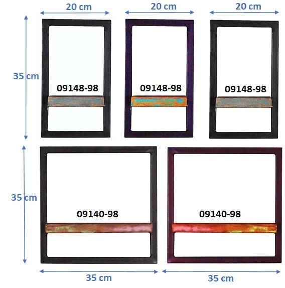 RIVERBOAT Wandregal-Set, 5-teilig – Bunt, schwarz