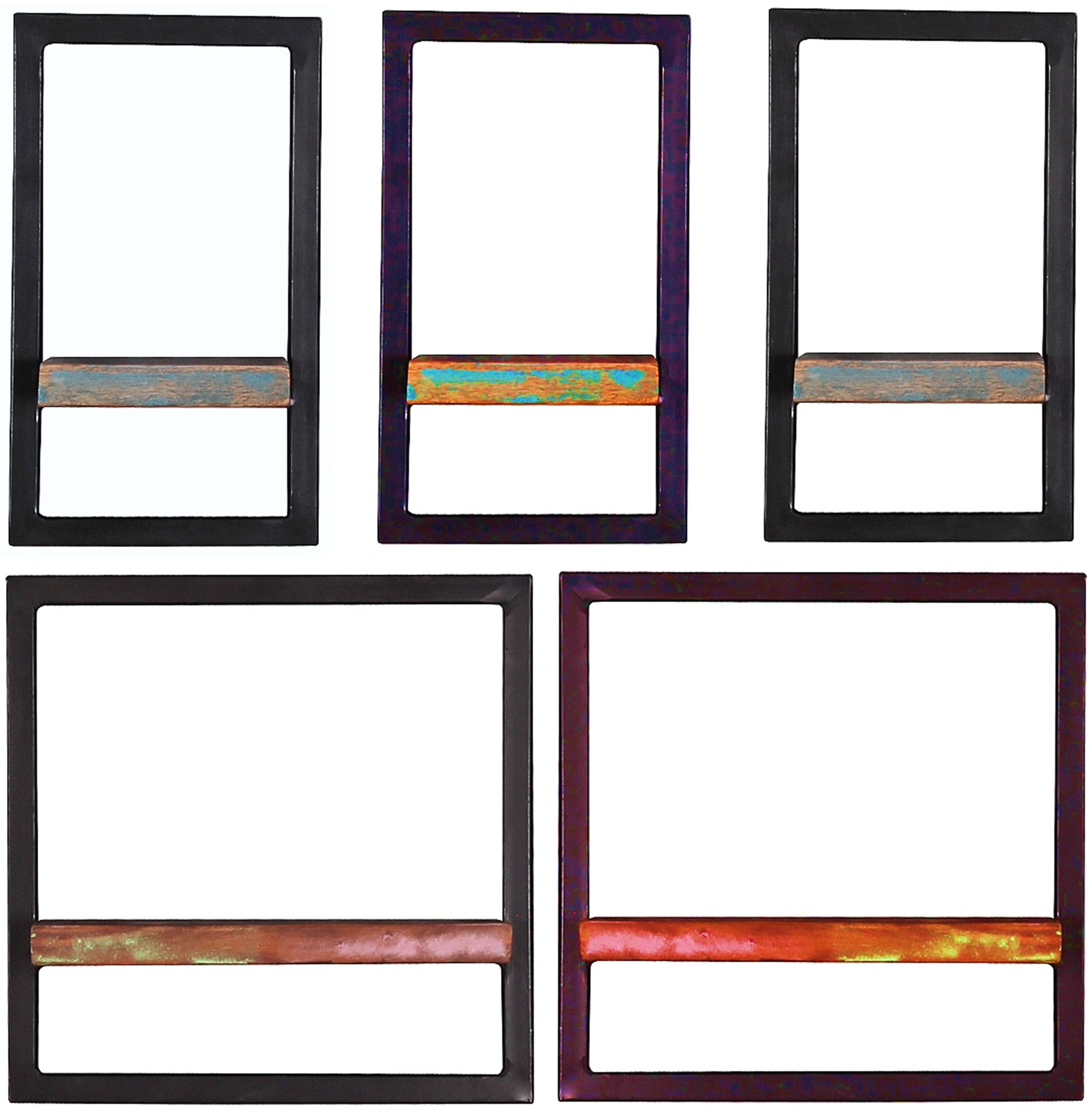 RIVERBOAT Wandregal-Set, 5-teilig – Bunt, schwarz – Bild 2