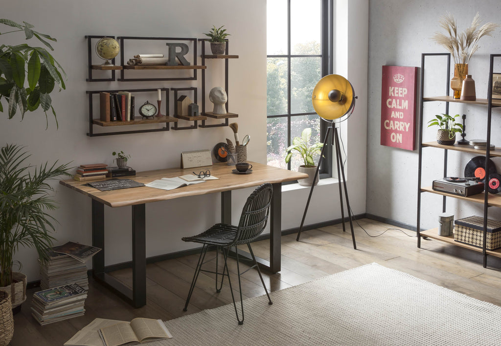 TABLES & CO Tisch 200 x 100 cm – Platte natur, Gestell schwarz lackiert – Bild 16