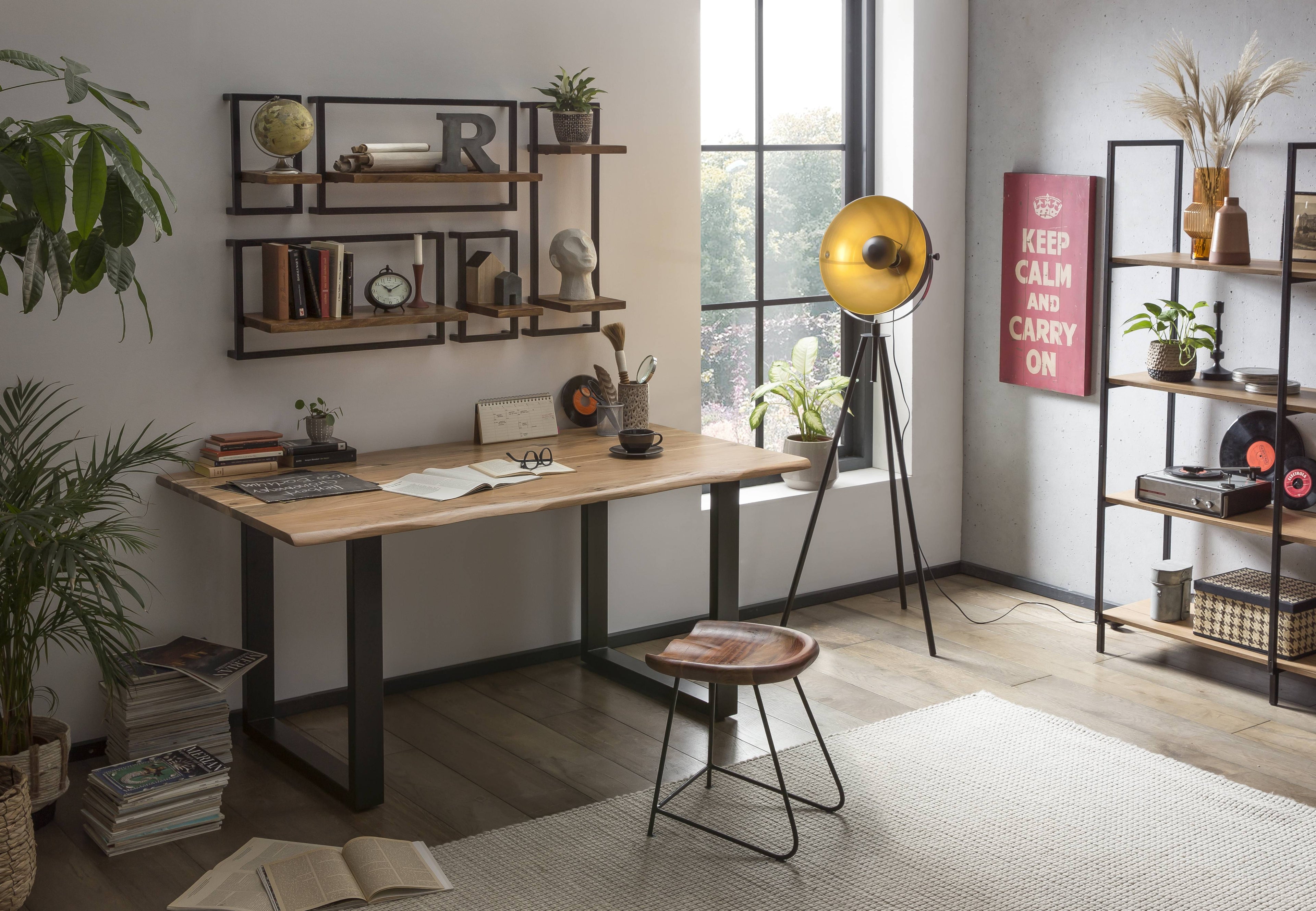 TABLES & CO Tisch 200 x 100 cm – Platte natur, Gestell schwarz lackiert – Bild 17