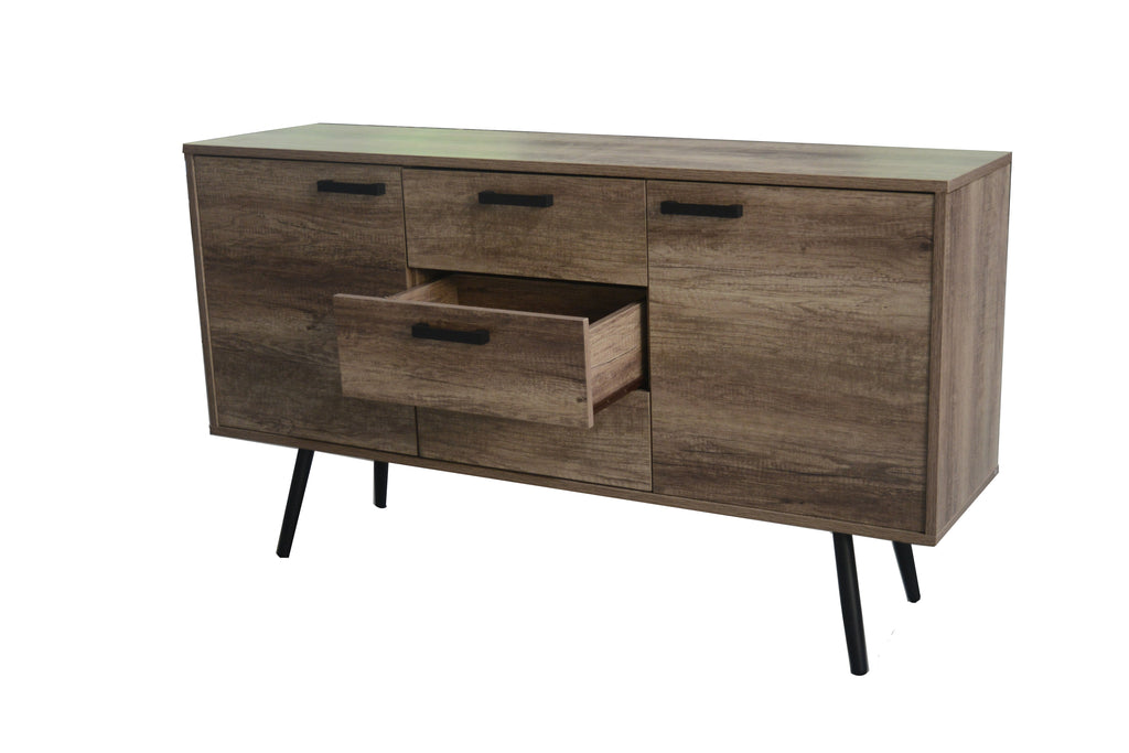 Möbilia - Sideboard 150x39,5x84 cm braun, schwarz
