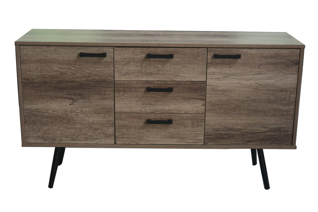 Möbilia - Sideboard 150x39,5x84 cm braun, schwarz