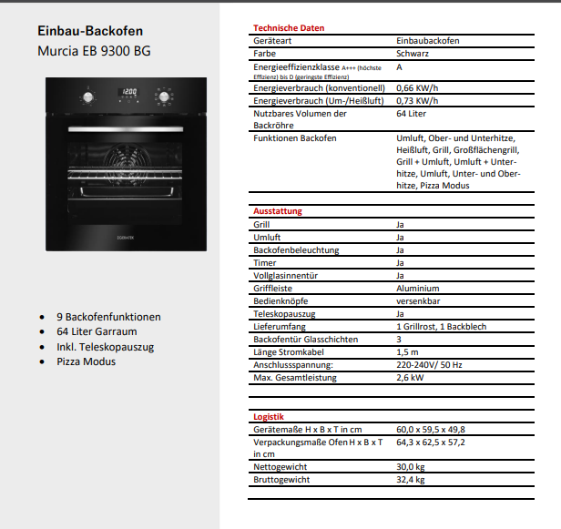 Geratek Murica EB9300 BG !! inkl.5 Jahre Garantie!!