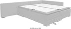 Ecksofa in taupe mit Dauer-Schlaffunktion + integrierten Boxspringbett 180x200cm