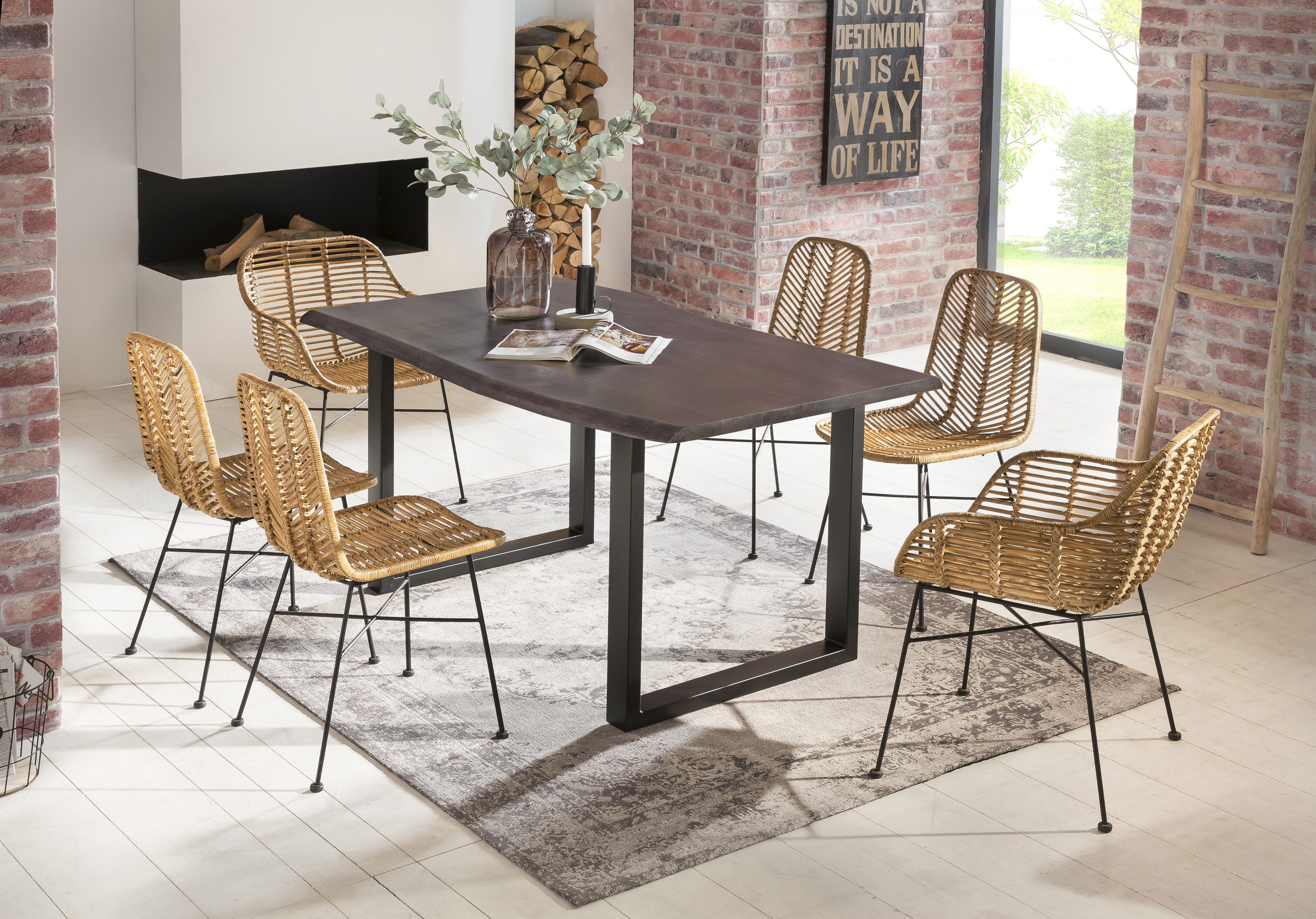 RATTAN Stuhl, 2er-Set – Natur – Bild 13