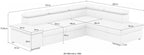 Ecksofa Alcudia L-Form, mit Bettfunktion