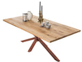 TABLES & CO Tisch 240x100 cm – Platte natur, Gestell antikbraun