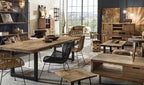 TABLES & CO Tisch 220x100 cm, recyceltes Teak natur – Platte natur, Gestell schwarz – Bild 3