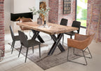 TABLES & CO Tisch 180x100 cm – Platte natur, Gestell used look, klar lackiert – Bild 4