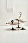 TAYLOR Beistelltisch 60x60 cm – Platte antikbraun, Sockel schwarz
