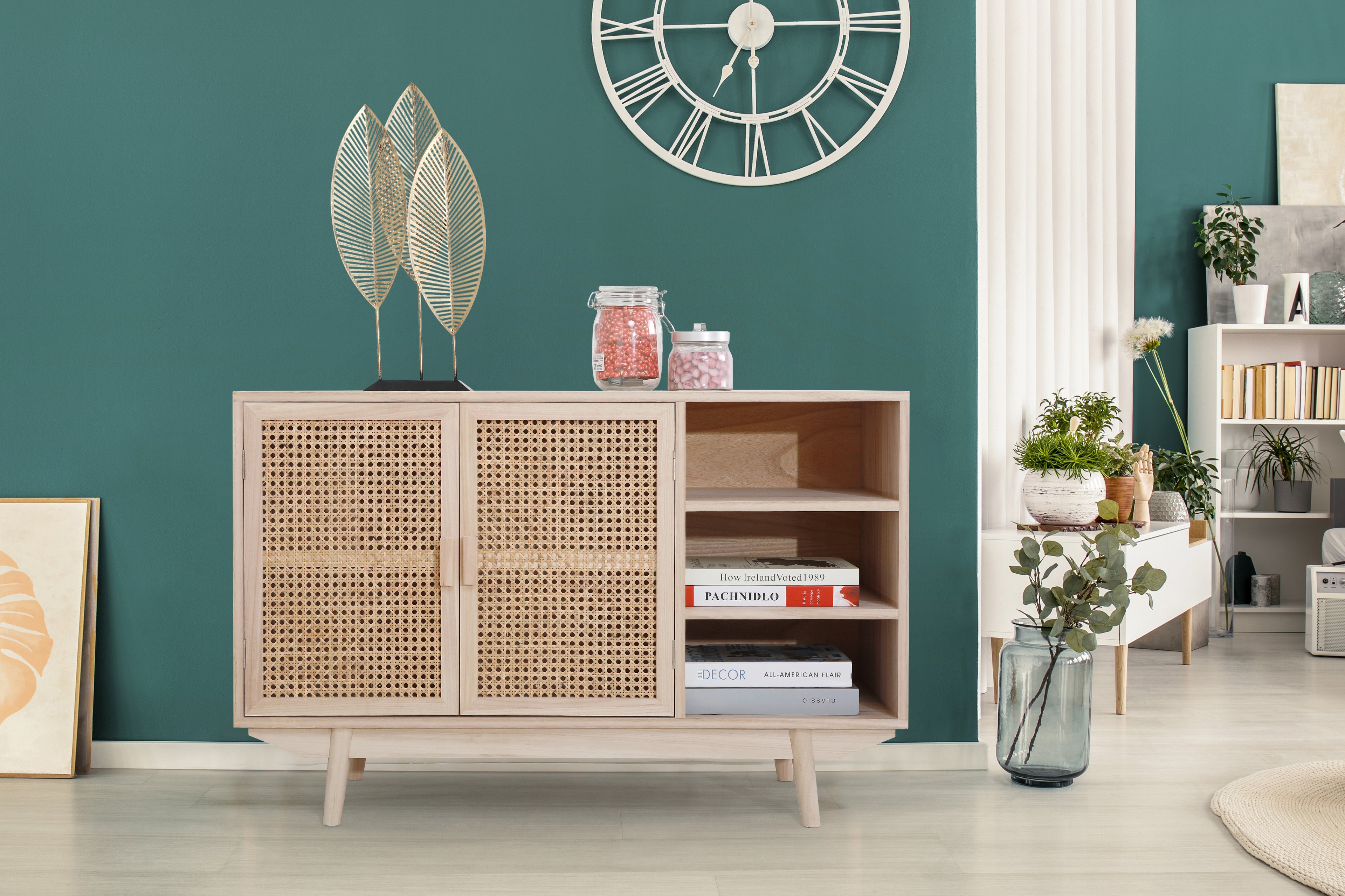 Sales Fever - Sideboard 100x36 cm Rattangeflecht