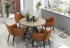 TABLES & CO Tisch 120x120 cm – Platte natur, Beine Gun Metal-grau – Bild 4