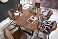 TABLES & CO Tisch 160 x 85 cm – Platte nußbaumfarbig, Gestell schwarz lackiert