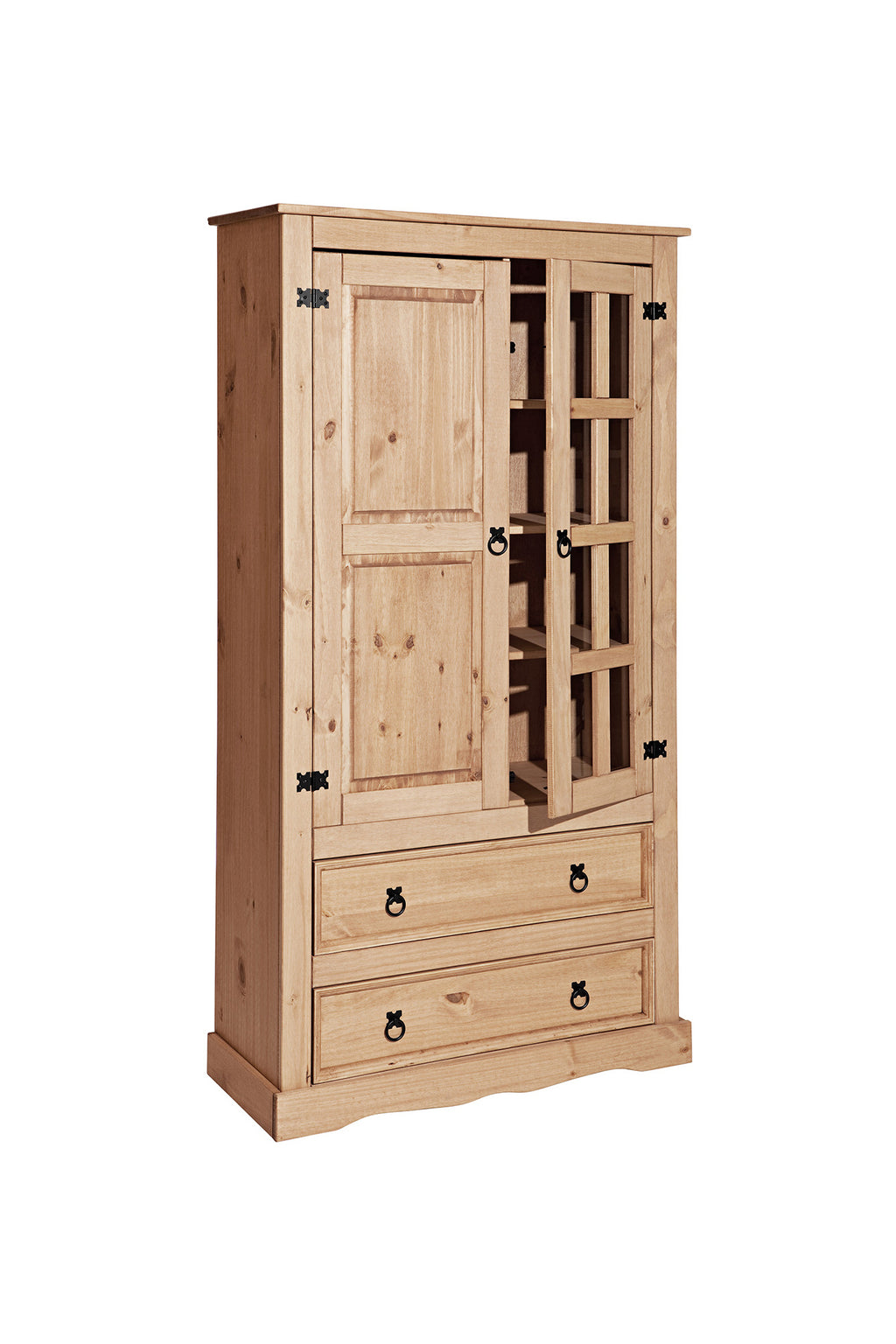 Möbilia - Vitrine 100x41x190 cm honig