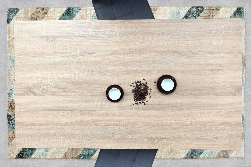Möbilia - Tisch 160x90x75 cm natur, schwarz