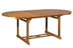 Möbilia - Outdoor Sitzgruppe natur Akazie – 1 Tisch, 4 Stühle – Tisch 150/200 cm ausziehbar
