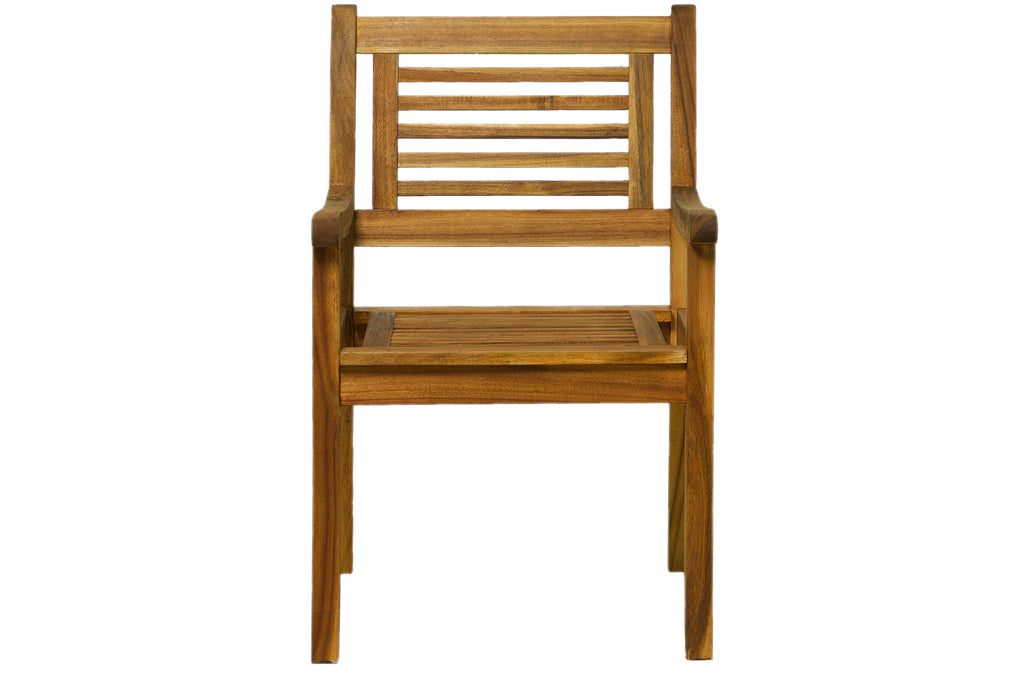 Möbilia - Outdoor Sitzgruppe natur Akazie – 1 Tisch, 4 Stühle – Tisch 150/200 cm ausziehbar