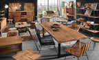 TABLES & CO Tisch 180x100 cm, recyceltes Teak natur – Platte natur, Gestell schwarz – Bild 9