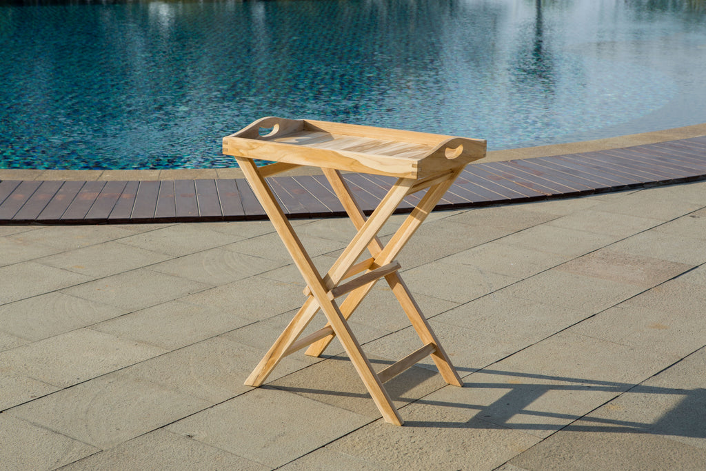 Möbilia - Outdoor Serviertisch 60x40x65 cm natur