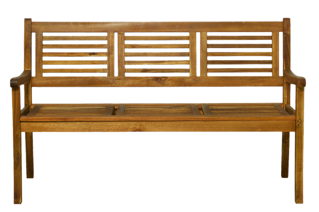 Möbilia - Outdoor Sitzgruppe natur Akazie – 1 Tisch, 2 Stühle, 1 Bank – Tisch 150/200 cm ausziehbar