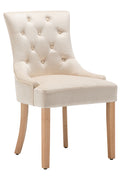 Stuhl, 2er-Set – Bezug creme, Beine natur
