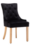 Stuhl, 2er-Set – Bezug schwarz, Beine natur
