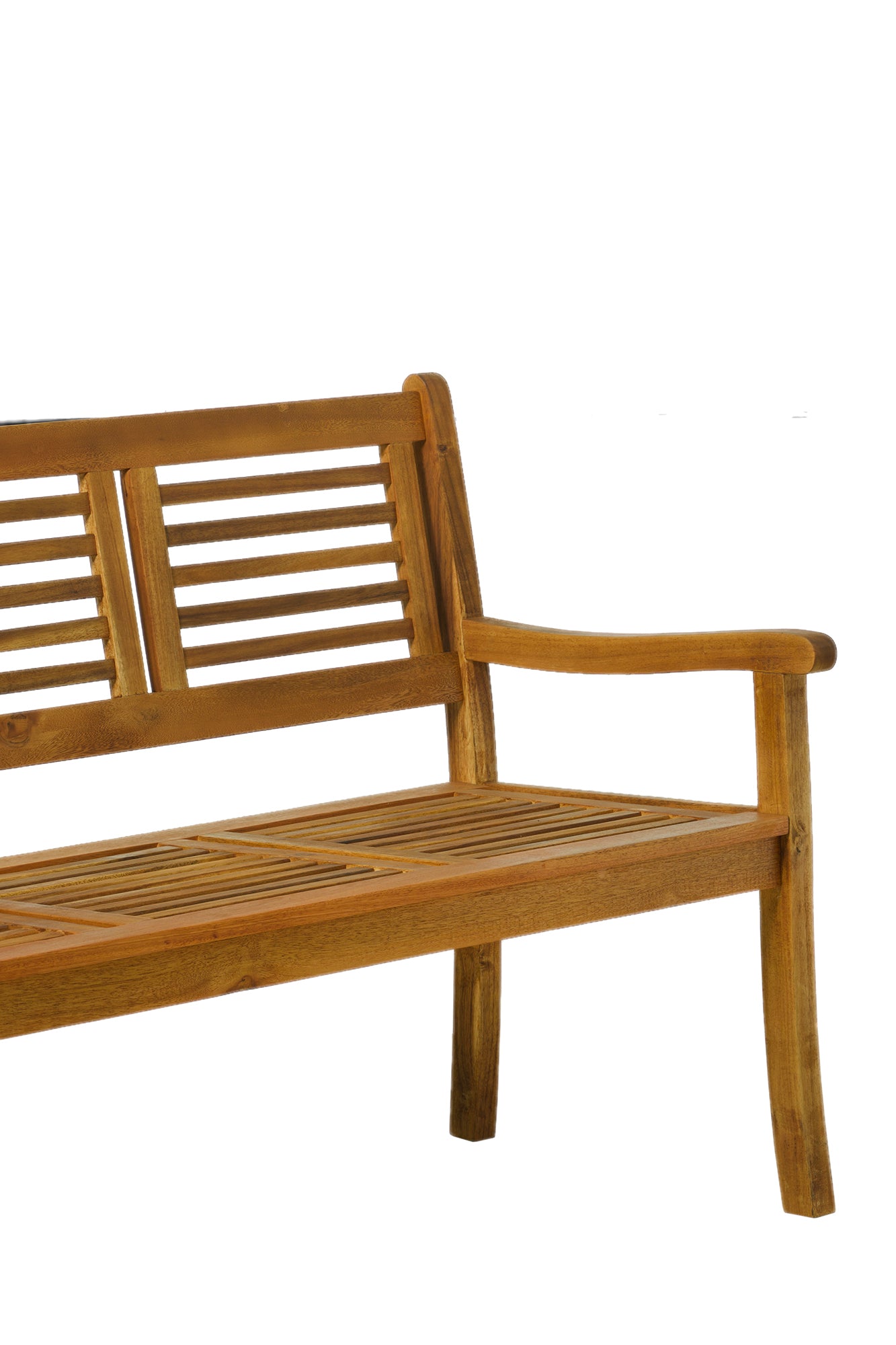 Möbilia - Outdoor Sitzgruppe natur Akazie – 1 Tisch, 2 Stühle, 1 Bank – Tisch 150/200 cm ausziehbar