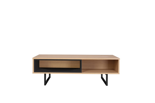 Couchtisch Lowboard / Couchtisch – Natur, schwarz