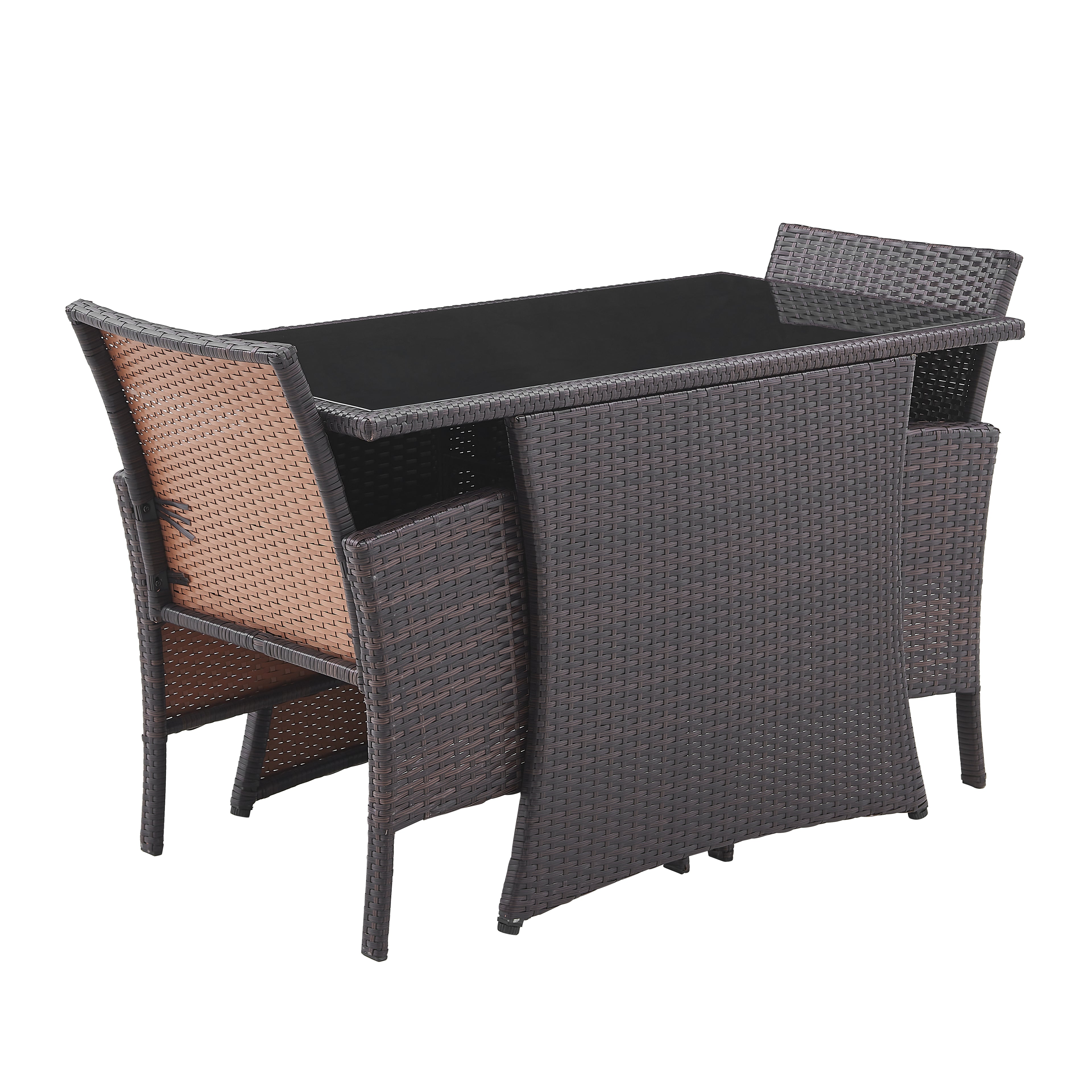 Garten Sitzgruppe – Braun, Kissen schwarz – Bild 5