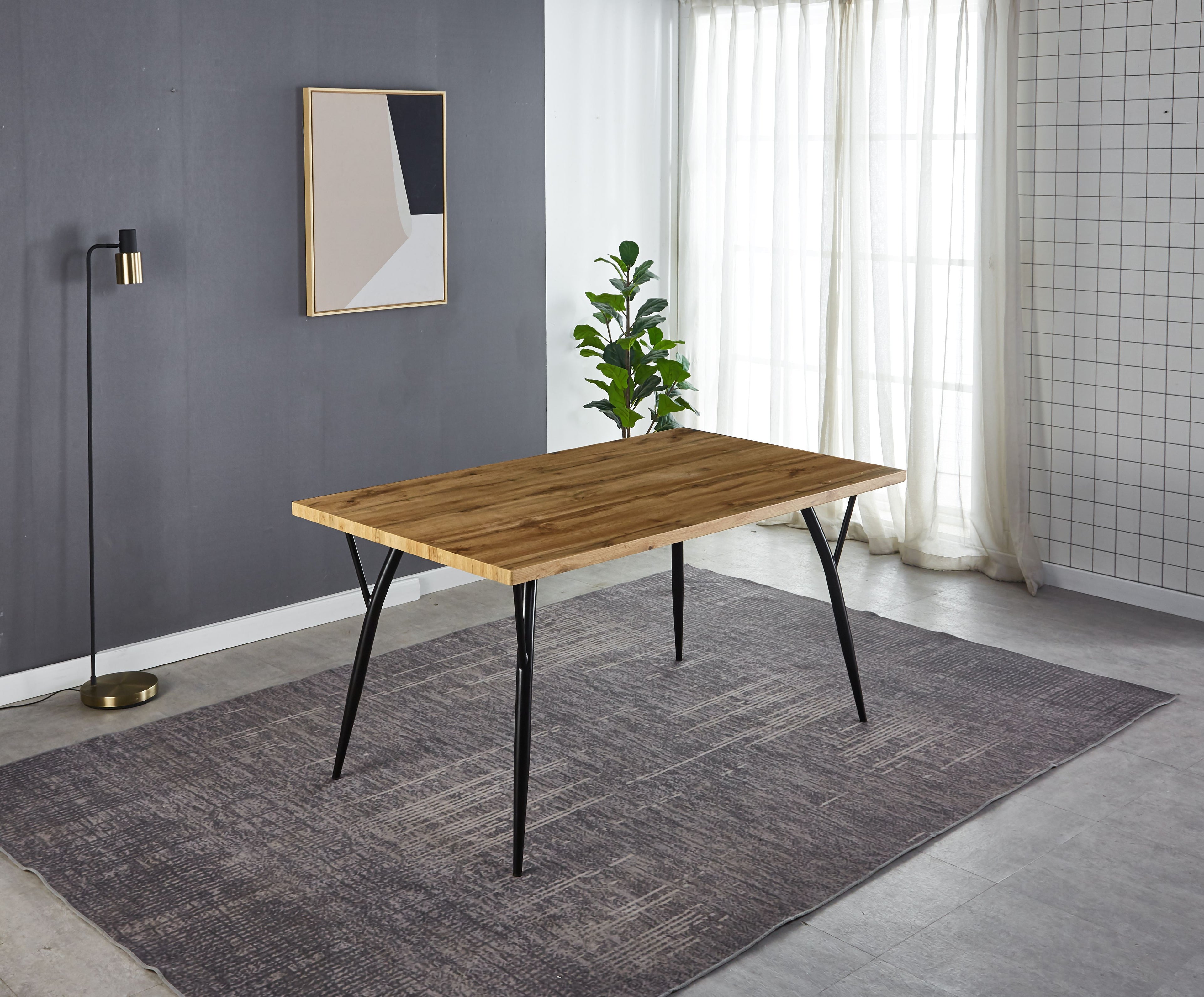 Tisch Tisch 150x90 cm – Naturfarben, Beine schwarz – Bild 4