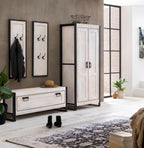 WHITE PANAMA Garderobenschrank – Weiß mit antikschwarz – Bild 6