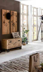 RUSTIC Garderobenpaneel – Natur antik mit antikschwarzen Beschlägen – Bild 4