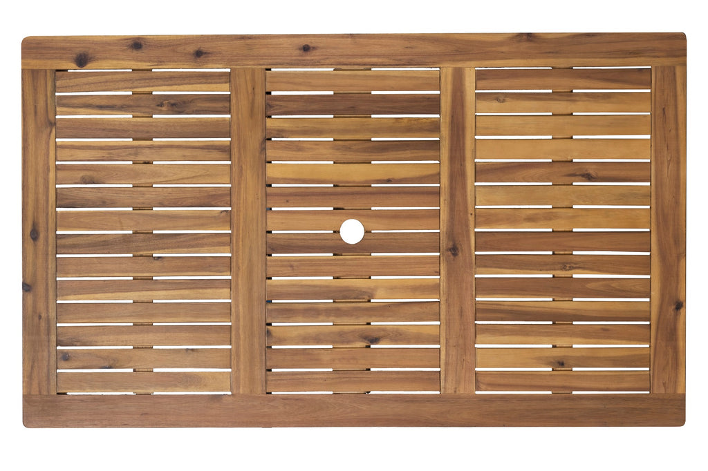 Möbilia - Outdoor Sitzgruppe natur Akazie – 1 Tisch, 4 Stühle – Tisch 135 cm