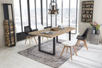 TABLES & CO Tisch 160x90 cm, Wildeiche, schwarzes Gestell – Platte natur, Gestell antikschwarz – Bild 8