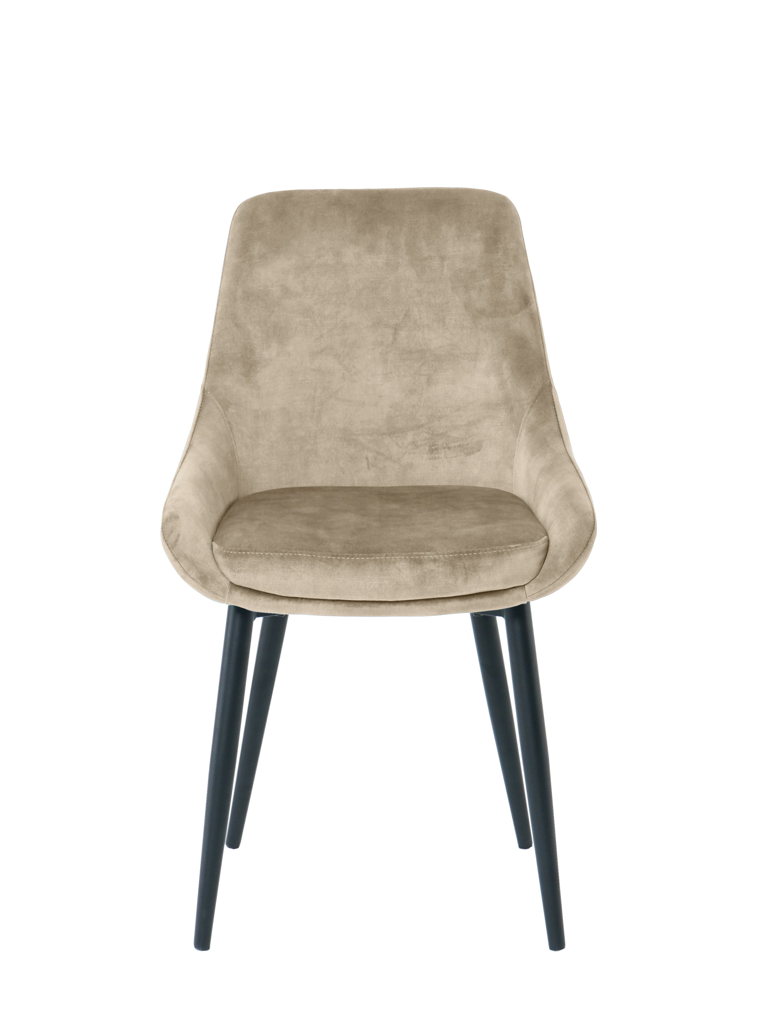 Stuhl, 2er-Set – Bezug beige, Beine schwarz