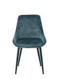 Stuhl, 2er-Set – Bezug blau, Beine schwarz