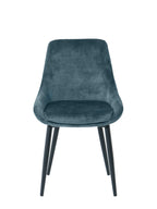 Stuhl, 2er-Set – Bezug blau, Beine schwarz