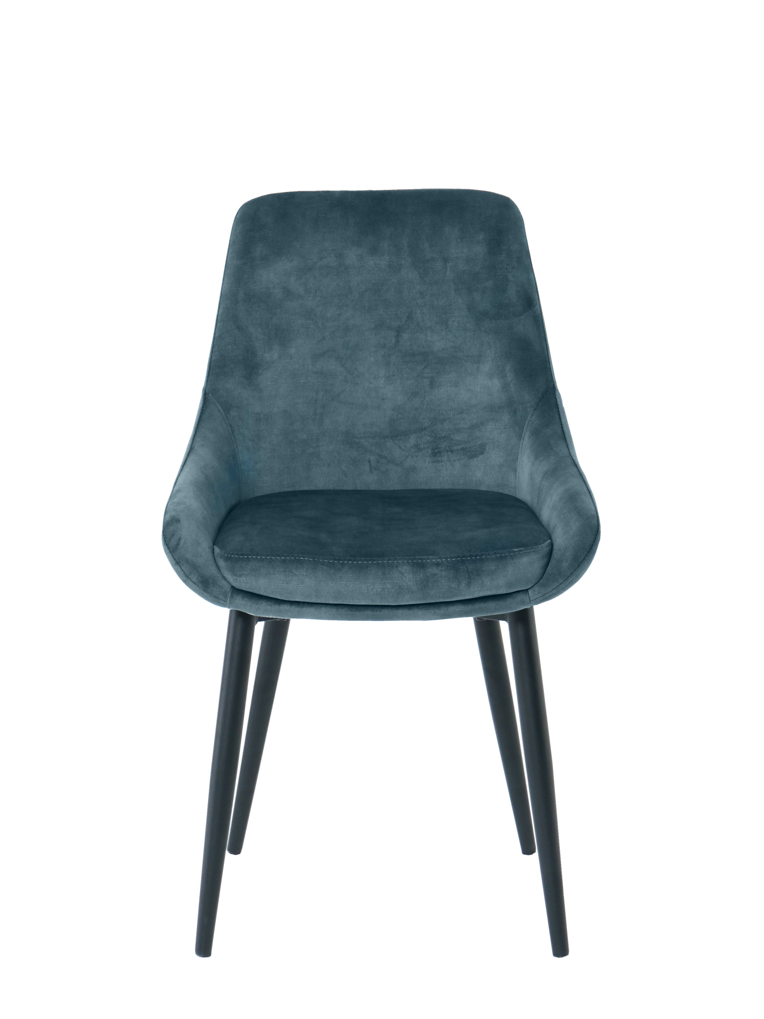 Stuhl, 2er-Set – Bezug blau, Beine schwarz