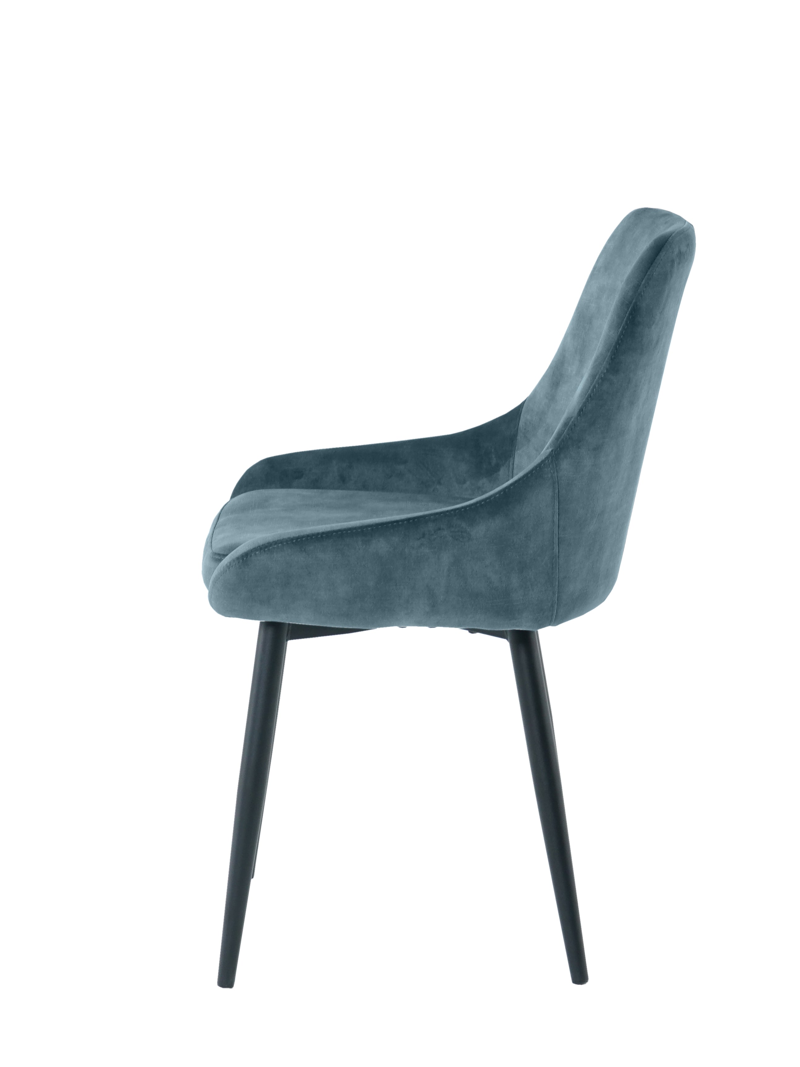 Stuhl, 2er-Set – Bezug blau, Beine schwarz – Bild 3