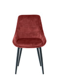 Stuhl, 2er-Set – Bezug rot, Beine schwarz